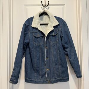 Women's Blue Denim Jacket with Sherpa Lining